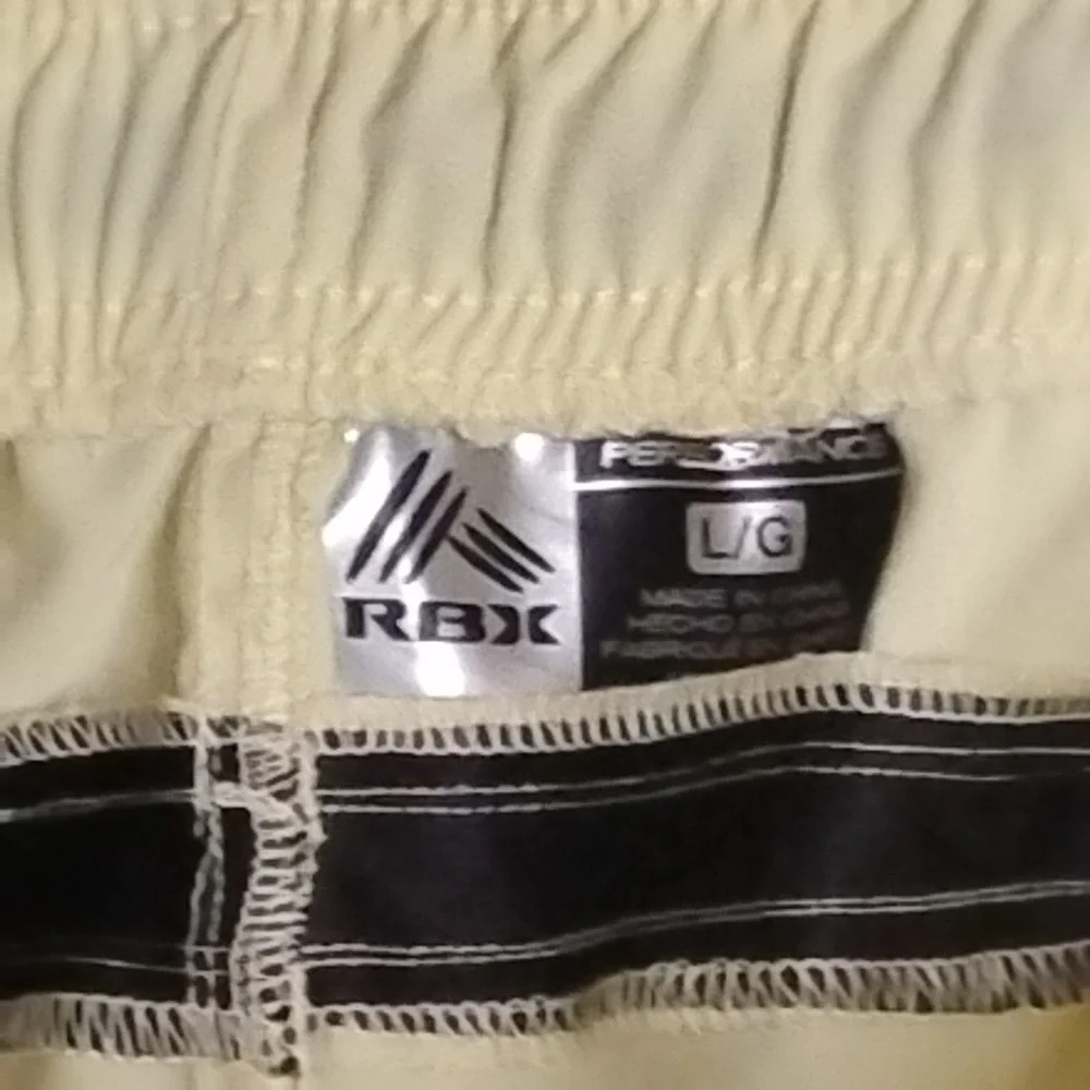 rbx shorts,Large, Light Yellow W Black Decal, Super Thin, Lightweight, Fast Dry